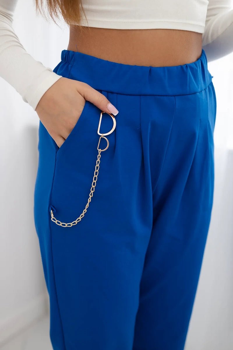 Punto trousers trousers with chain 6759V / – Blue cornflower цвет / color | Lexline Fashion