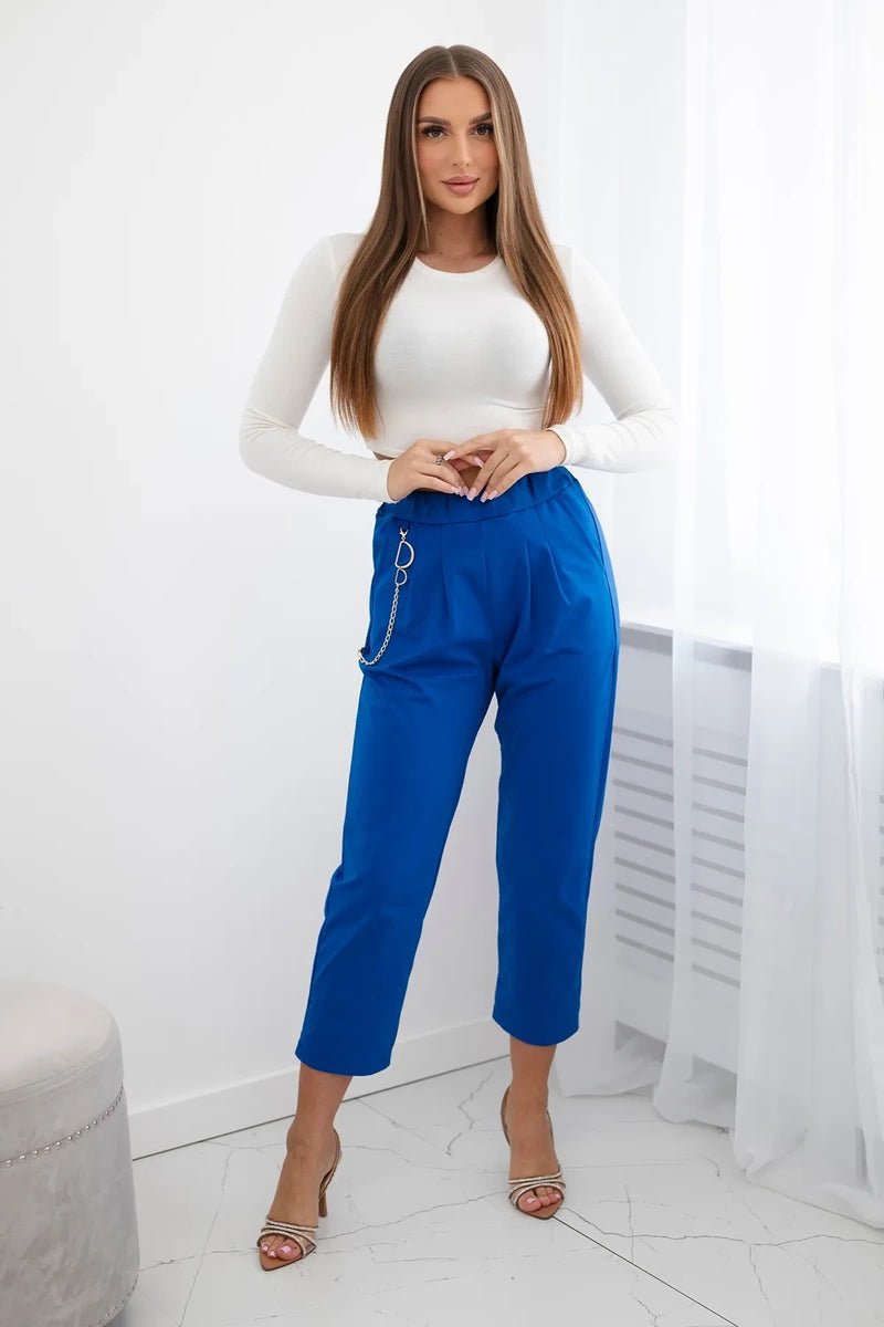 Punto trousers trousers with chain 6759V / – Blue cornflower цвет / color | Lexline Fashion