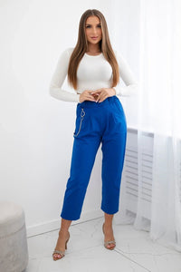 Punto trousers trousers with chain 6759V / – Blue cornflower цвет / color | Lexline Fashion