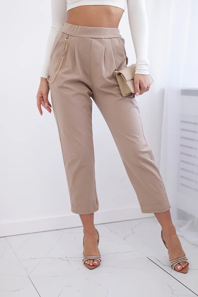 Punto trousers trousers with chain 6759V / – Camel цвет / color | Lexline Fashion