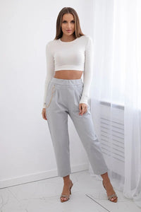 Punto trousers trousers with chain 6759V / – Gray цвет / color | Lexline Fashion