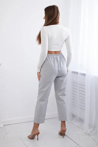 Punto trousers trousers with chain 6759V / – Gray цвет / color | Lexline Fashion