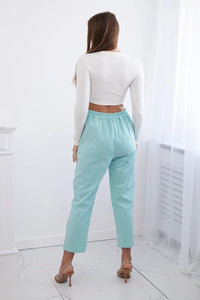 Punto trousers trousers with chain 6759V / – Mint цвет / color | Lexline Fashion