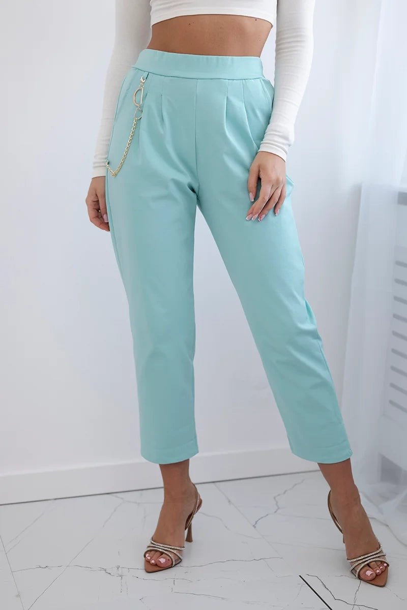Punto trousers trousers with chain 6759V / – Mint цвет / color | Lexline Fashion