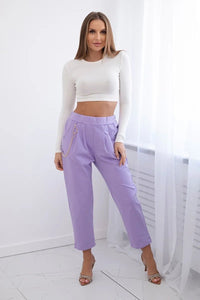 Punto trousers trousers with chain 6759V / – Purple || Light цвет / color | Lexline Fashion