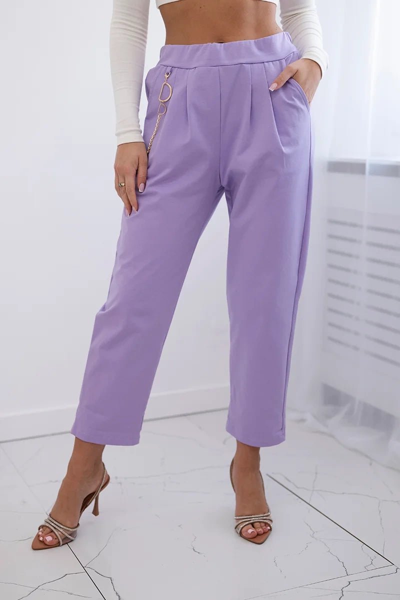 Punto trousers trousers with chain 6759V / – Purple || Light цвет / color | Lexline Fashion
