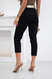 Punto trousers with belt 6773 - 1 / – Black цвет / color | Lexline Fashion