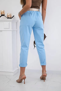 Punto trousers with belt 6773 - 1 / – Blue цвет / color | Lexline Fashion