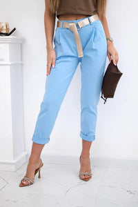Punto trousers with belt 6773 - 1 / – Blue цвет / color | Lexline Fashion