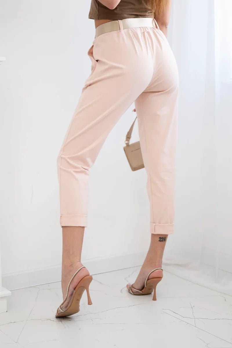 Punto trousers with belt 6773 - 1 / – Dark || Powder цвет / color | Lexline Fashion