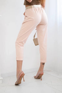 Punto trousers with belt 6773 - 1 / – Dark || Powder цвет / color | Lexline Fashion