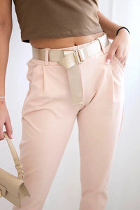 Punto trousers with belt 6773 - 1 / – Dark || Powder цвет / color | Lexline Fashion