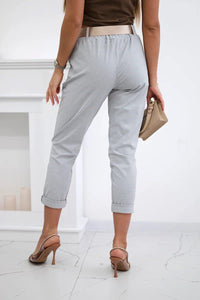 Punto trousers with belt 6773 - 1 / – Gray цвет / color | Lexline Fashion