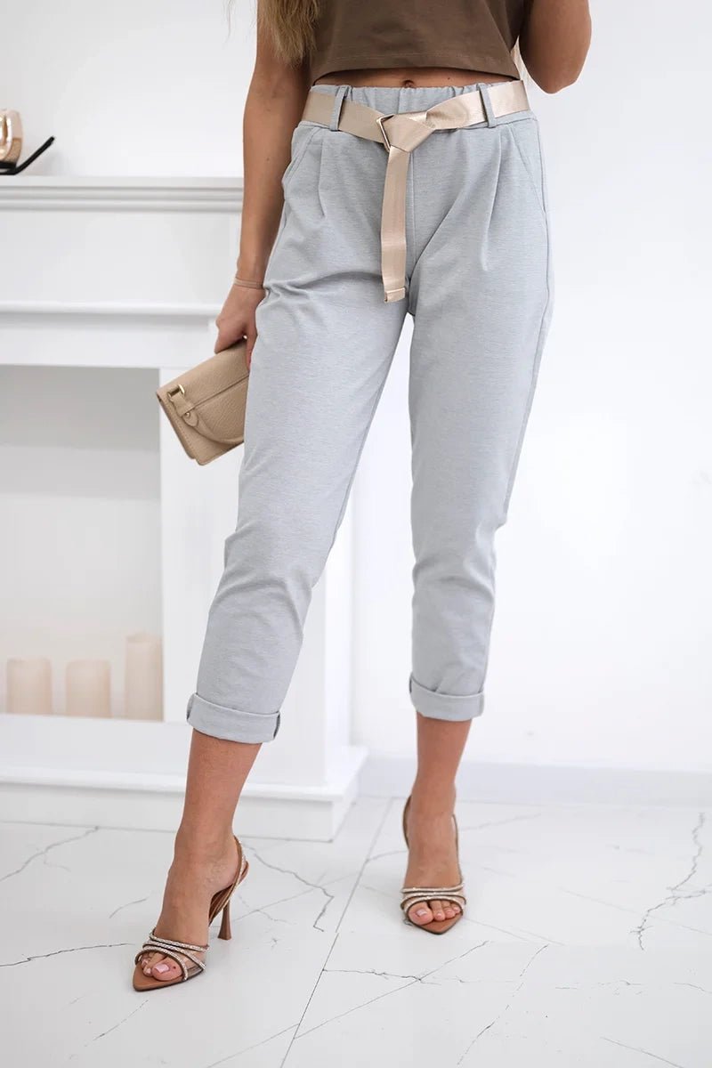 Punto trousers with belt 6773 - 1 / – Gray цвет / color | Lexline Fashion