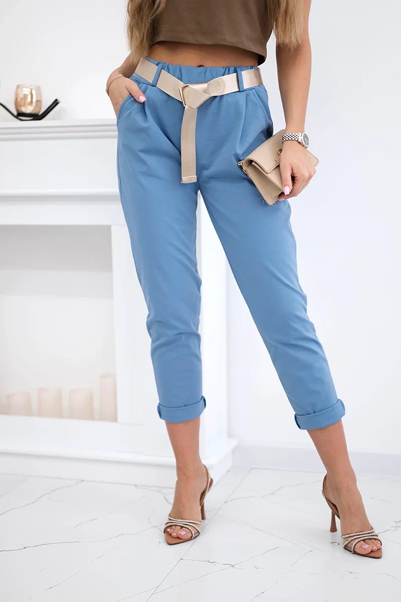 Punto trousers with belt 6773 - 1 / – Jeans цвет / color | Lexline Fashion