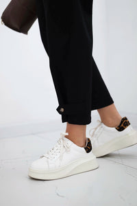 Punto trousers with leg closure 7048 / – Black цвет / color | Lexline Fashion