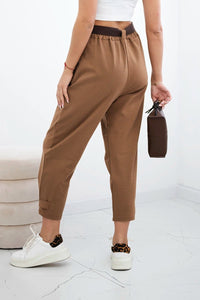 Punto trousers with leg closure 7048 / – Camel цвет / color | Lexline Fashion