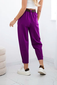 Punto trousers with leg closure 7048 / – Dark || purple цвет / color | Lexline Fashion