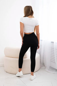 Ribbed leggings 9429 / – Black цвет / color | Lexline Fashion
