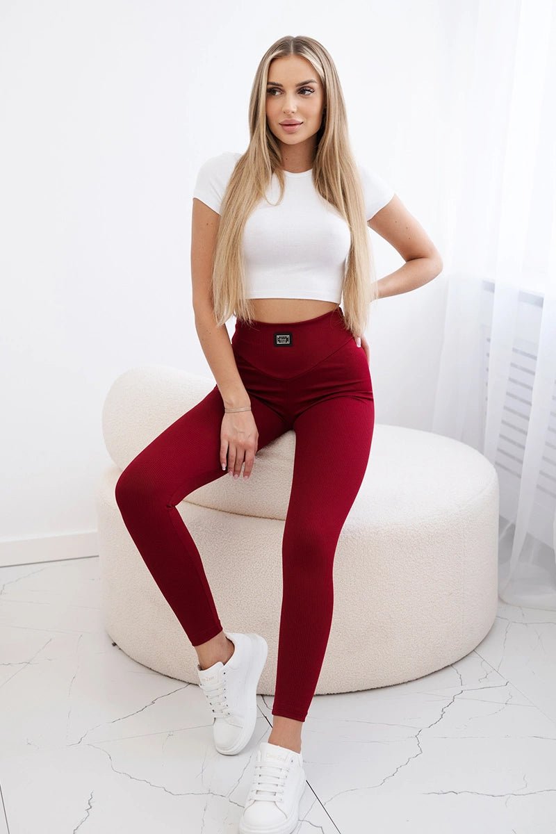 Ribbed leggings 9429 / – Blue цвет / color | Lexline Fashion
