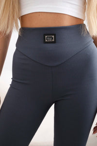 Ribbed leggings 9429 / – Graphite цвет / color | Lexline Fashion