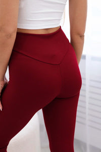Ribbed leggings 9429 / – Maroon цвет / color | Lexline Fashion
