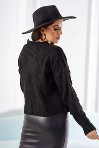 Ribbed sweater with buttons 24 - 11 / – Black цвет / color | Lexline Fashion