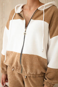 Ribbed velour set sweatshirt + trousers 6650 / – Camel цвет / color | Lexline Fashion
