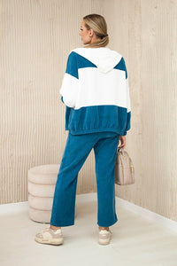 Ribbed velour set sweatshirt + trousers 6650 / – Marine цвет / color | Lexline Fashion