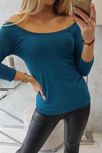 Round neckline blouse 8832 / – Marine цвет / color | Lexline Fashion