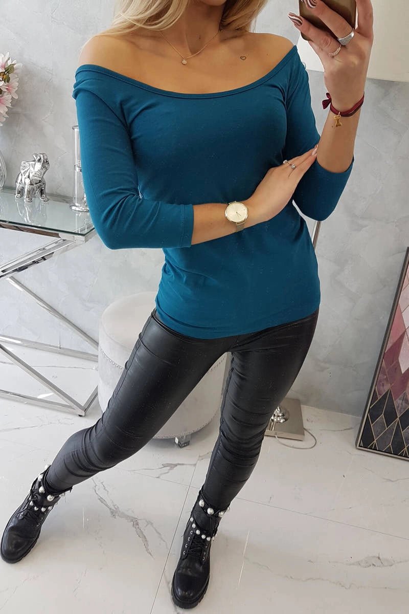Round neckline blouse 8832 / – Marine цвет / color | Lexline Fashion