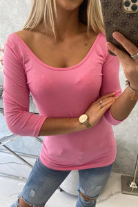Round neckline blouse 8832 / – Pink || Light цвет / color | Lexline Fashion