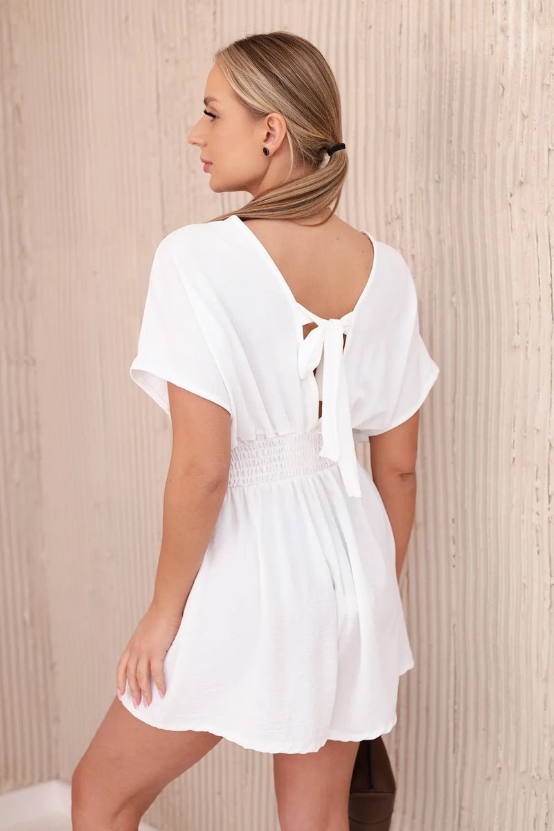 Ruffled jumpsuit ART3253 / – Ecru цвет / color | Lexline Fashion