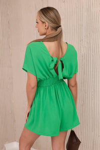 Ruffled jumpsuit ART3253 / – Green || Light цвет / color | Lexline Fashion