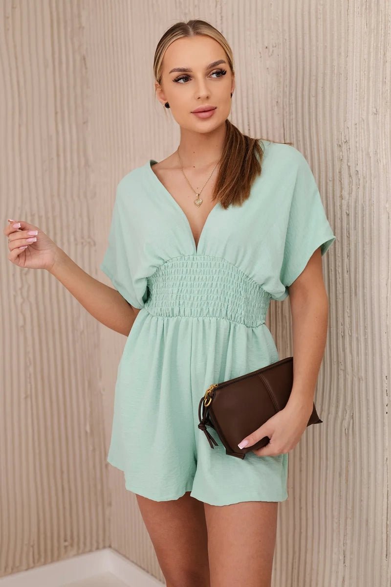 Ruffled jumpsuit ART3253 / – Mint || Dark цвет / color | Lexline Fashion