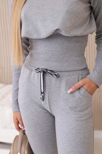 Set blouse + pants 9323 / – Gray цвет / color | Lexline Fashion