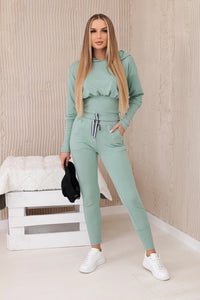 Set blouse + pants 9323 / – Mint || Dark цвет / color | Lexline Fashion