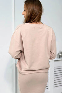 Set blouse + ribbed dress 9450 / – Beige цвет / color | Lexline Fashion