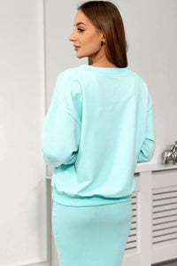 Set blouse + ribbed dress 9450 / – Mint цвет / color | Lexline Fashion