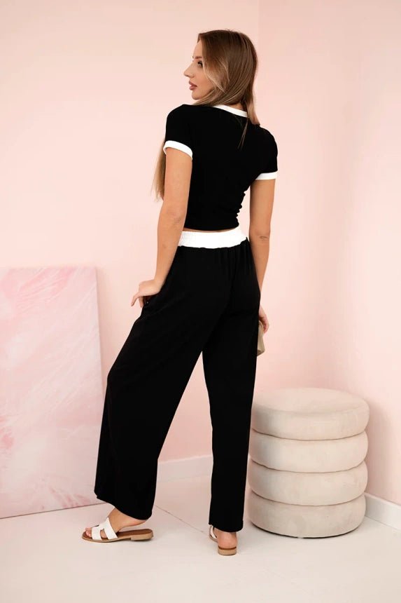 Set blouse + wide - leg trousers ART5939 / – Black цвет / color | Lexline Fashion