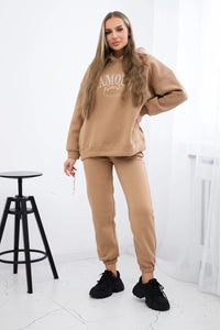 Set L'Amour hoodie and pants 9611 / – Camel цвет / color | Lexline Fashion