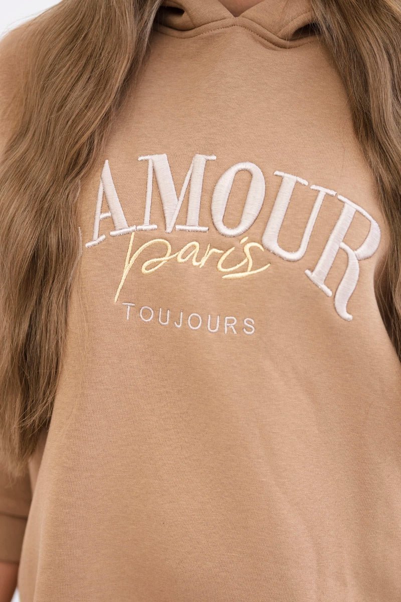 Set L'Amour hoodie and pants 9611 / – Camel цвет / color | Lexline Fashion