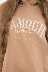 Set L'Amour hoodie and pants 9611 / – Camel цвет / color | Lexline Fashion