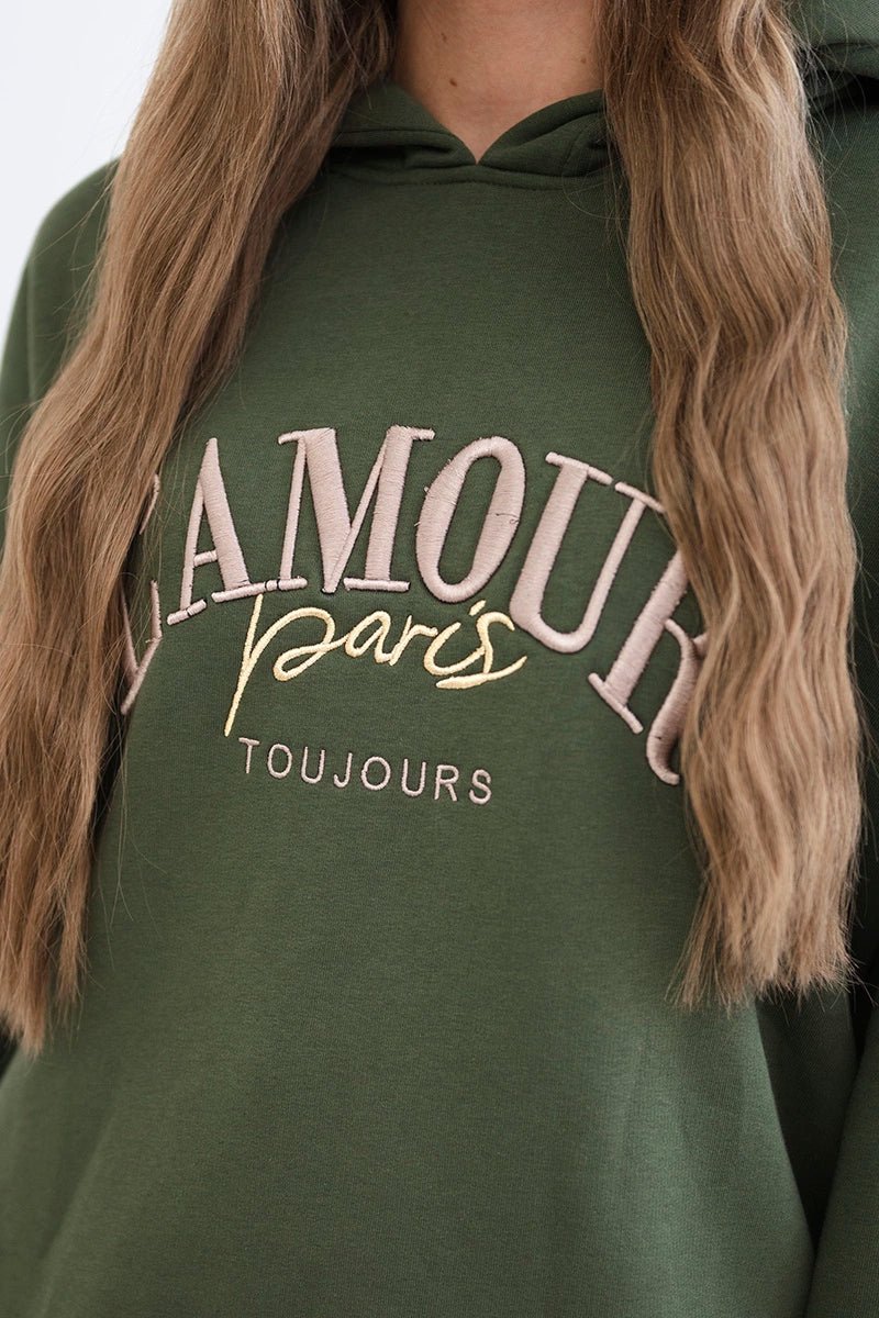 Set L'Amour hoodie and pants 9611 / – Khaki цвет / color | Lexline Fashion