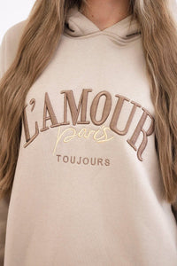 Set L'Amour hoodie and pants 9611 / – Light || Beige цвет / color | Lexline Fashion