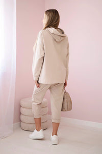 Set Milano hoodie + pants 7036T / – Beige цвет / color | Lexline Fashion