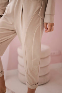 Set Milano hoodie + pants 7036T / – Beige цвет / color | Lexline Fashion