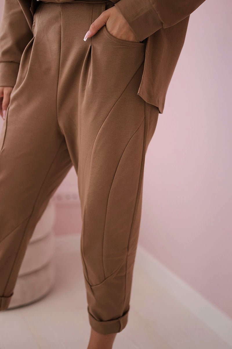 Set Milano hoodie + pants 7036T / – Camel цвет / color | Lexline Fashion