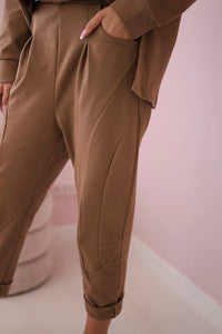 Set Milano hoodie + pants 7036T / – Camel цвет / color | Lexline Fashion