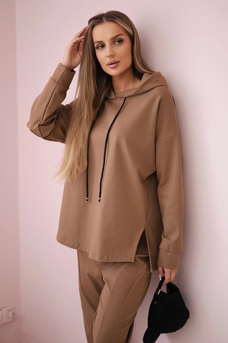 Set Milano hoodie + pants 7036T / – Camel цвет / color | Lexline Fashion
